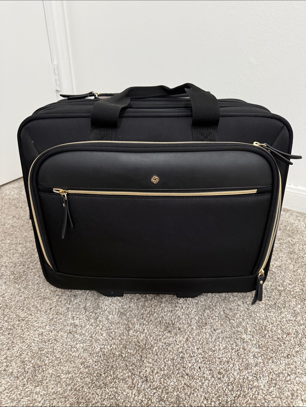 Samsonite Black Travel Briefcase with Gold Hardware
